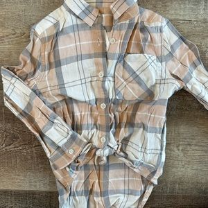 NWT Cream and Pink Buttondown Gap Baby Girls